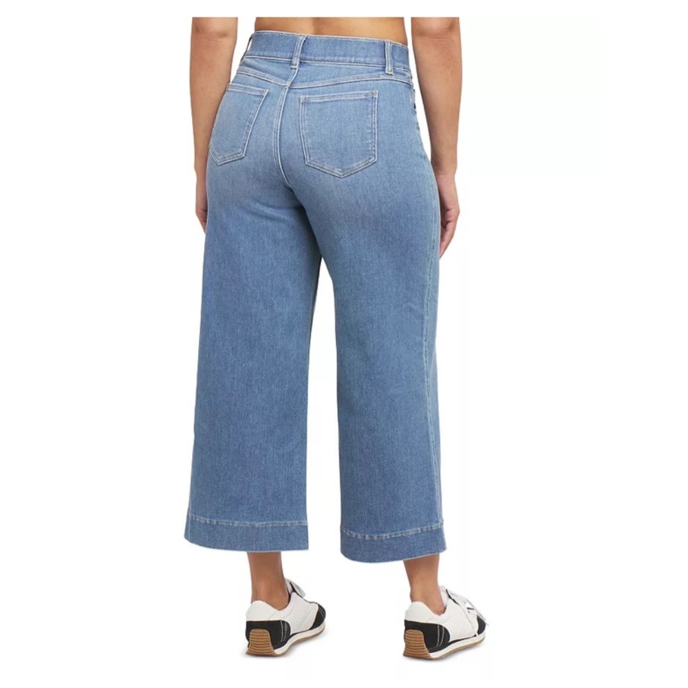 SPANX® Cropped Wide Leg Jeans in Stonewashed Blue Size XL - Picture 2 of 14